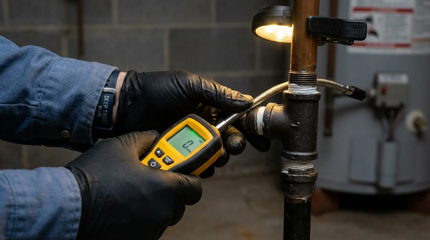 Gas leak detection with electronic sniffer by Johns Plumbing LLC in Ponce